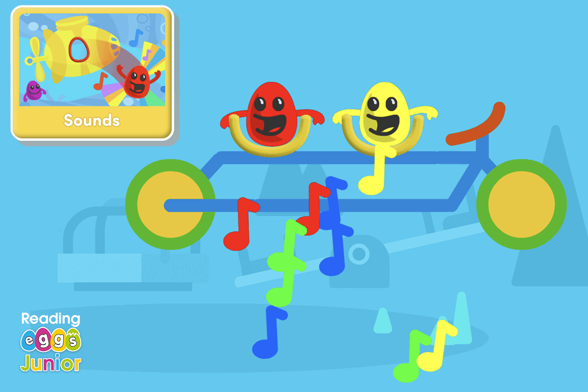 Screenshot from the Reading Eggs Junior Sounds activity that helps children refine their auditory discrimination skills
