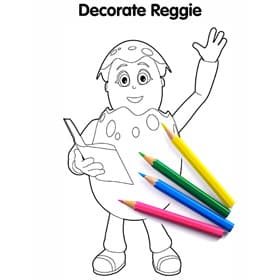 Decorate Reggie Colouring Page Printable