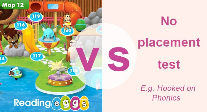 Reading Eggs vs Hooked on Phonics - Reading Eggs has a placement test