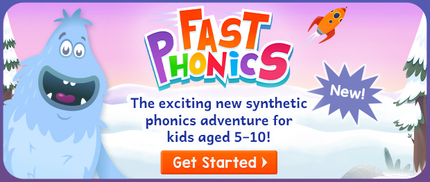 Fast Phonics, the exciting new synthetic phonics adventure for kids aged 5–10! Get started